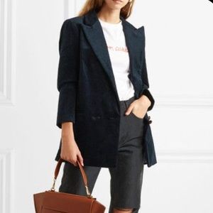 Ganni navy corduroy blazer